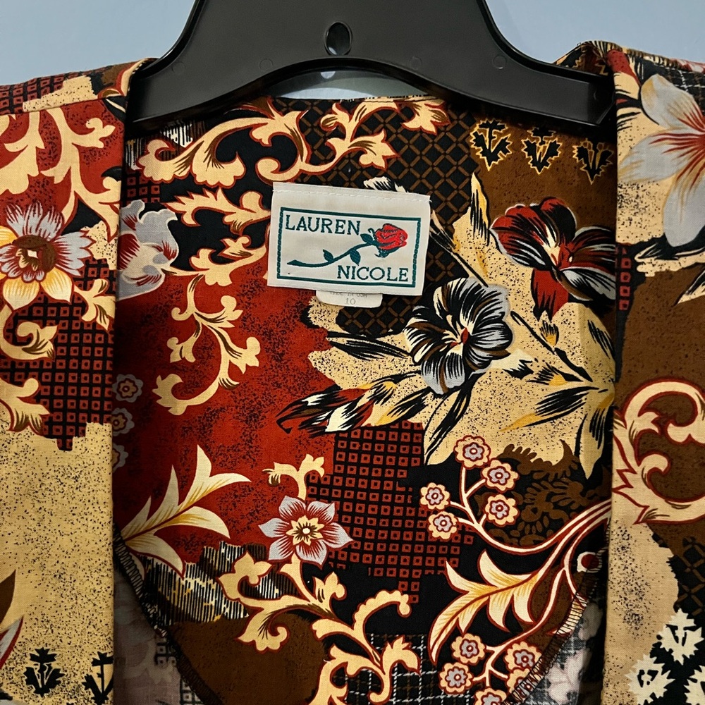 Floral Patchwork Open Front Jacket - image 2